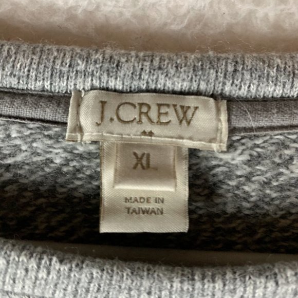 J.‎ Crew Sweater Women's XL Heather Gray Cotton Stretch Round Neck Pullover 7977 - Picture 3 of 7